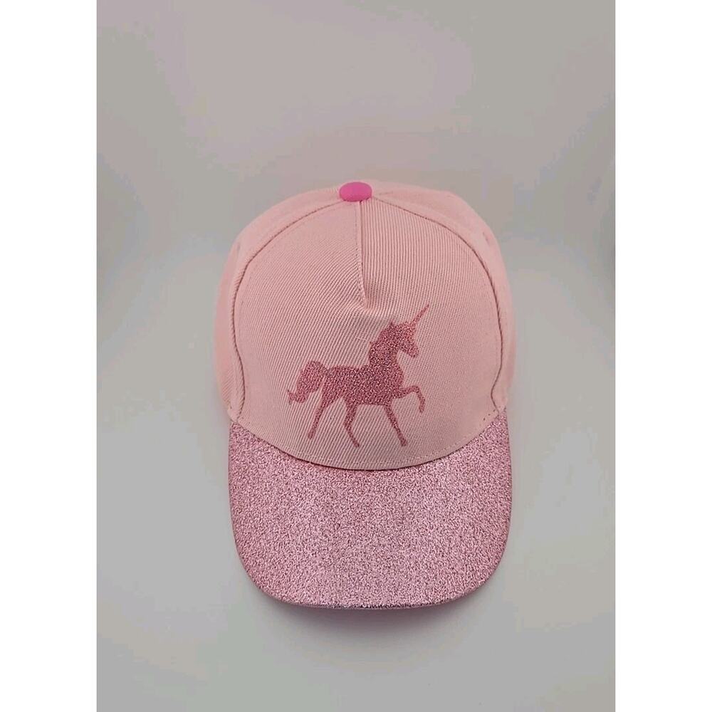 Accsa Girls Baseball Hat Pink Unicorn Glitter. Little Girl Party. Adjustable.